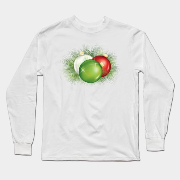 Holiday Ornaments Long Sleeve T-Shirt by SWON Design